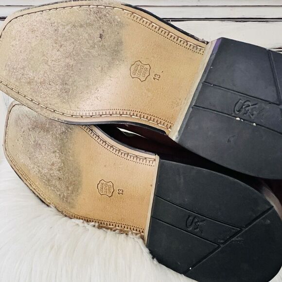 Stacy Adams Brown Leather Square Toe Ankle Dress Chelsea Boots Mens Size 13M - Picture 6 of 8